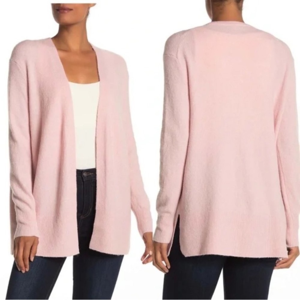 Madewell Cozy Walker Wool Alpaca Blend Open Front Long Cardigan Wisteria Dove
